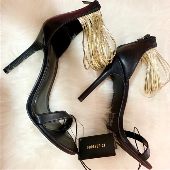 Forever 21 Shoes - NWT Forever 21 Gold Strap Heels